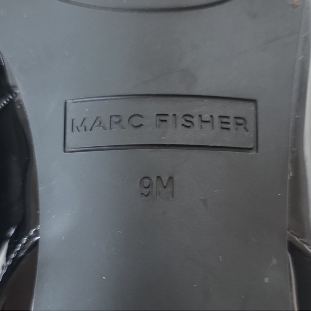 NWOT Marc Fisher Black Patent Leather Bow Pointed Toe Slingback Heels 9M - Picture 11 of 14